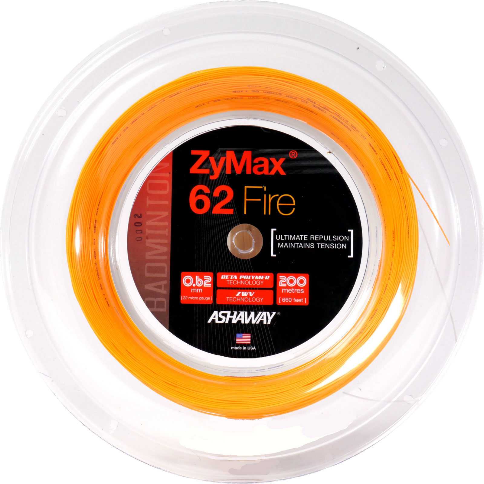 ASHAWAY Zymax 62 Fire - Orange - 200m