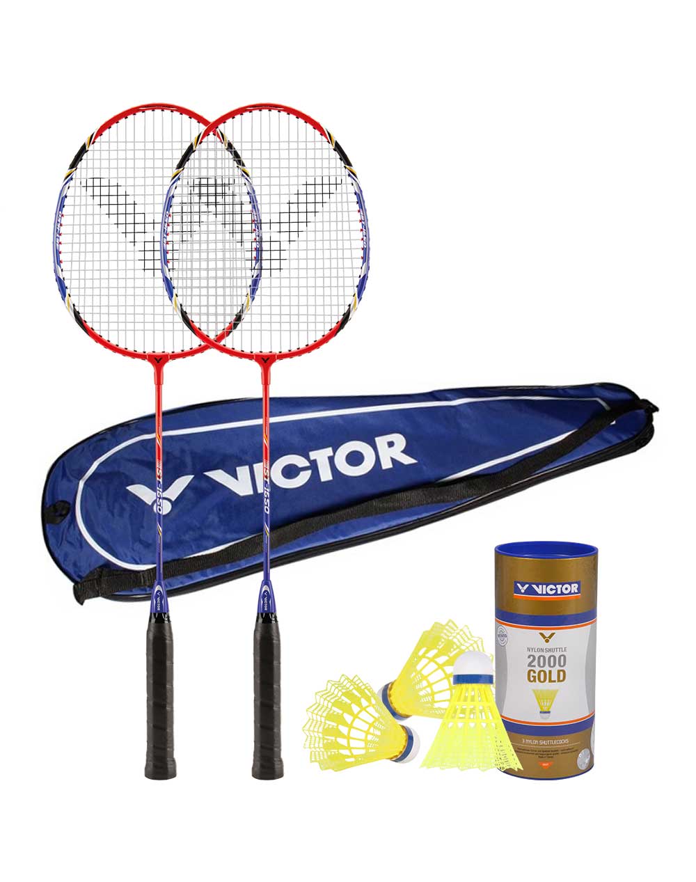 VICTOR Badminton-Set ST-1650 + Hülle + 3 Bälle VICTOR Badminton-Set ST-1650 + Hülle + 3 Bälle