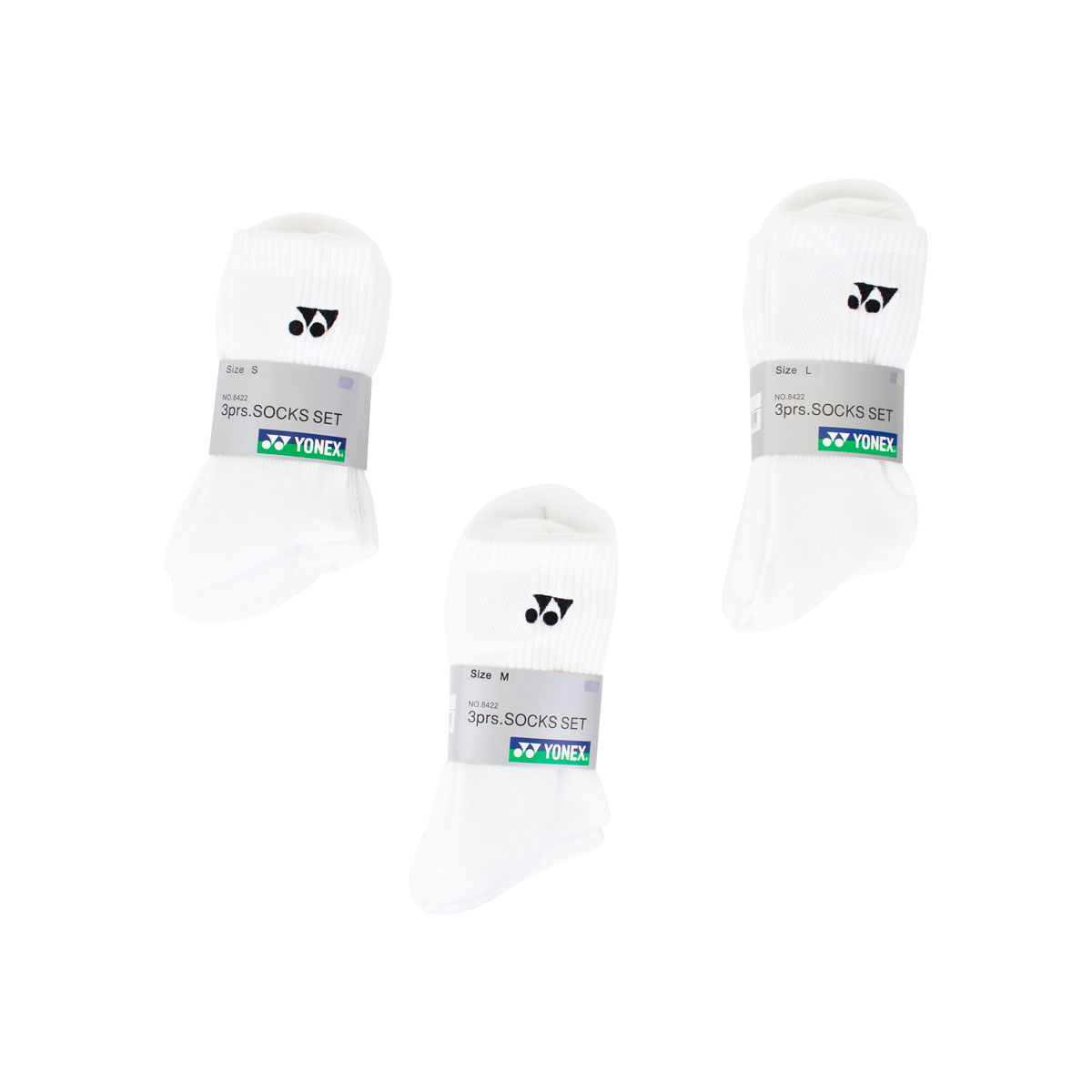 YONEX Socken 3er Set 8422 Weiß - M YONEX Socken 3er Set 8422 Weiß - M
