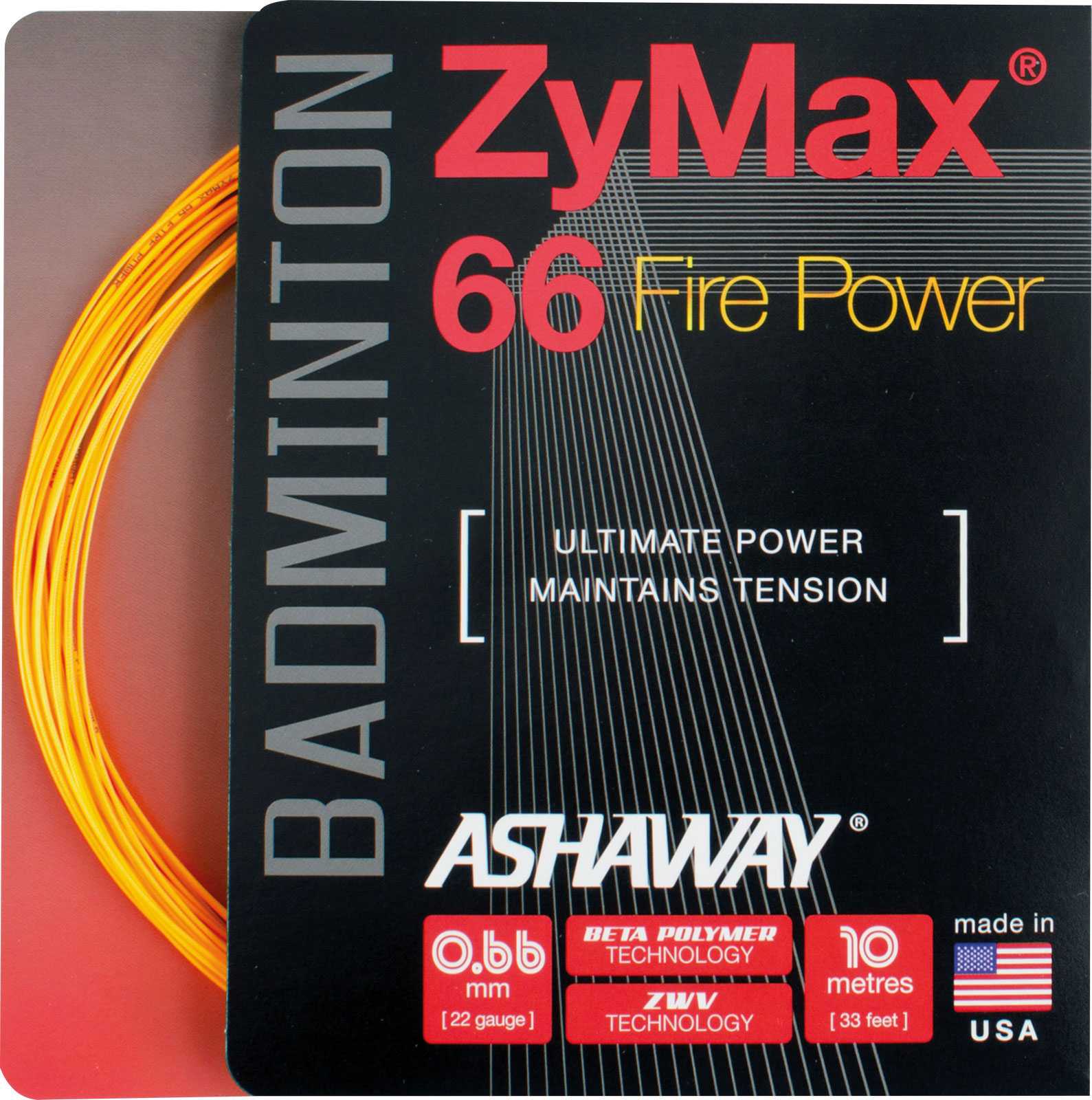 ASHAWAY Zymax 66 Fire Power - Orange - Set
