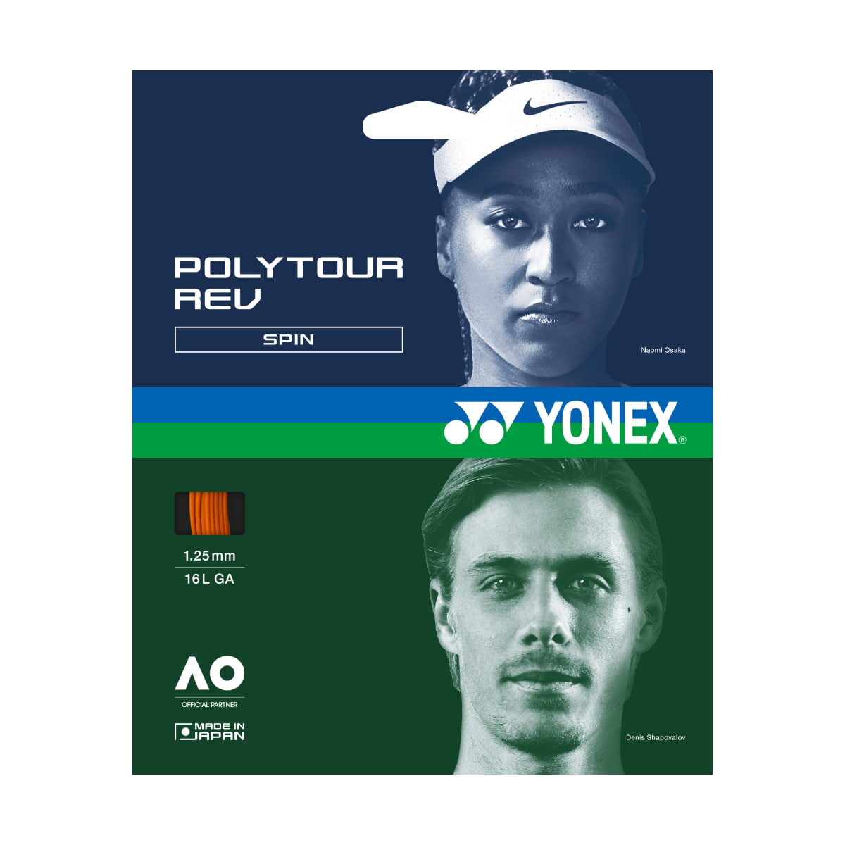 YONEX Polytour Rev 1,25mm Orange - Set