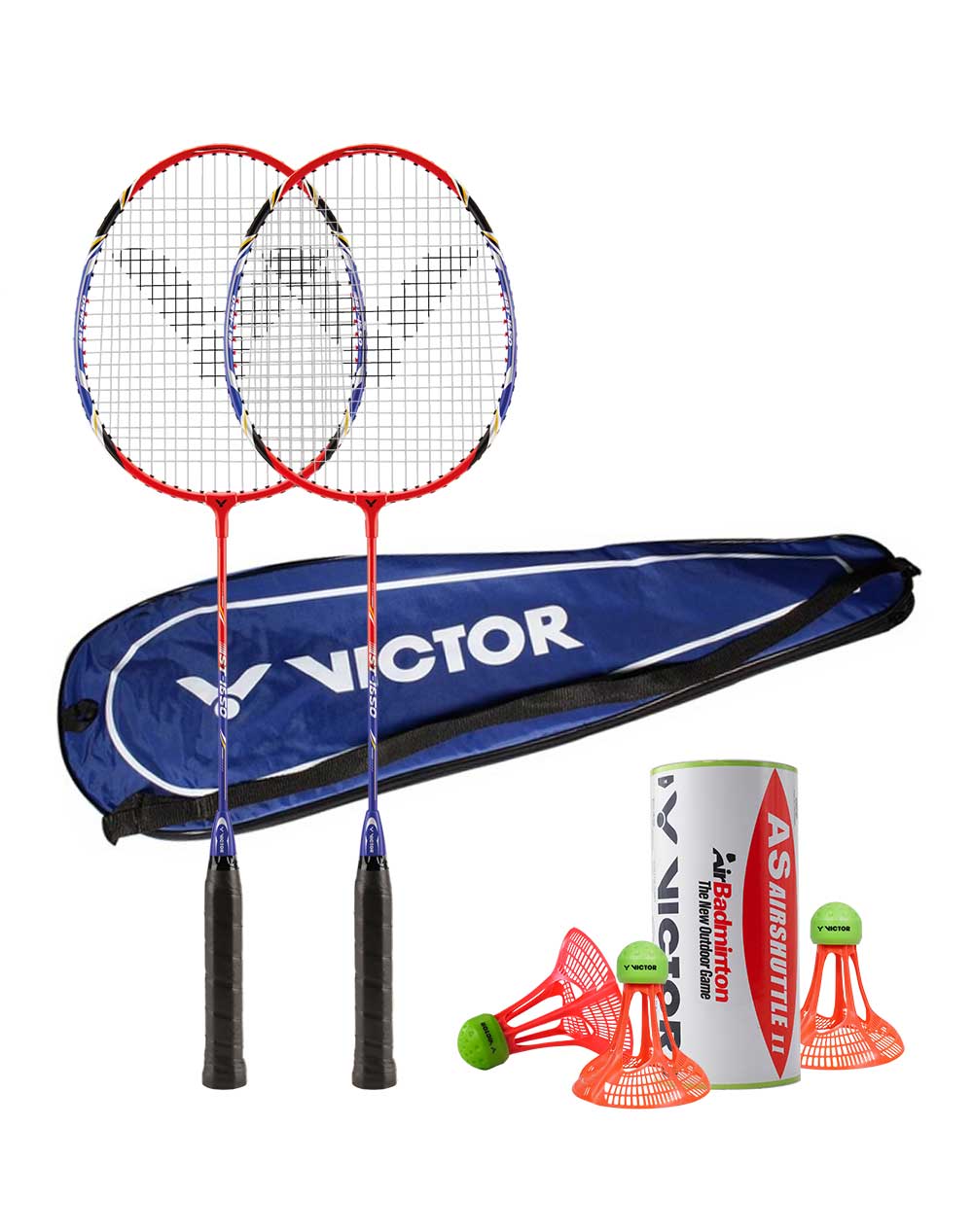 VICTOR Badminton-Set ST-1650 + Hülle + 3 AirShuttles VICTOR Badminton-Set ST-1650 + Hülle + 3 AirShuttles